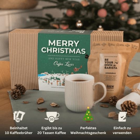 Frohe Weihnachten Schnee Kaffee Geschenkbox